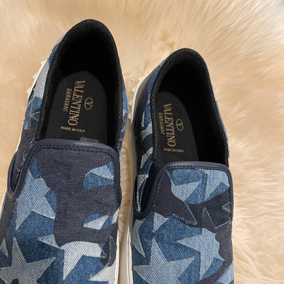 Valentino women denim slip on sneakers - Picture 2 of 6